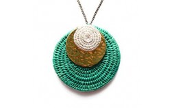 collier pendentif en sisal vert ecofriendly