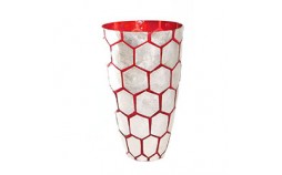 Vase en nacre rouge nid abeilles
